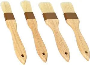 4 pcs Pastry Brush, Natural Bristle Basting Brush for Cooking and Baking, Premium BBQ Brushes for Butter, Oil, Egg, Sauce, Turkey, Marinade and Kitchen Food by SFIUYLB 4 pcs Pastry Brush, Natural Bristle Basting Brush for Cooking and Baking, Premium BBQ Brushes for Butter, Oil, Egg, Sauce, Turkey, Marinade and Kitchen Food by SFIUYLB