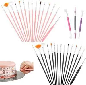 33Pcs Cake Decorating Brushes, Food Safe Paint Brushes Set Pastry Brush 33Pcs Cake Decorating Brushes, Food Safe Paint Brushes Set Pastry Brush