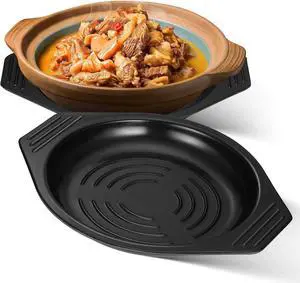 Casserole Tray 2-Pack Heat Resistant Trivet for Hot Pots Korean Stone Pot Mat Insulation Pad 8.46 X 7.08 Inches Casserole Tray 2-Pack Heat Resistant Trivet for Hot Pots Korean Stone Pot Mat Insulation Pad 8.46 X 7.08 Inches