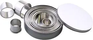 304 Stainless Steel Cookie Cutters Mousse Circle Round Cake Donut Fondant Pastry Mold Baking Tools12 Piece Set 304 Stainless Steel Cookie Cutters Mousse Circle Round Cake Donut Fondant Pastry Mold Baking Tools12 Piece Set
