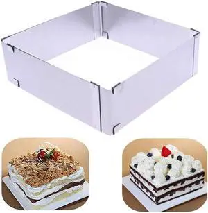 TXIN Stainless Steel Cake Ring Square Cake Mousse Mold Ring Cutter, Adjustable from 6 inch to 11 inch TXIN Stainless Steel Cake Ring Square Cake Mousse Mold Ring Cutter, Adjustable from 6 inch to 11 inch