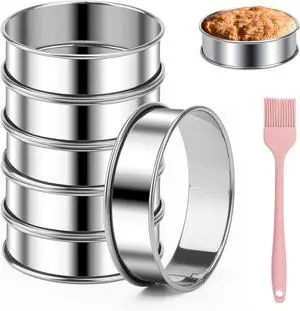 6 Packs English Muffin Ring, 4 inches Stainless Steel 6 Packs English Muffin Ring, 4 inches Stainless Steel