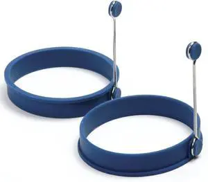 Norpro Silicone Round Pancake/Egg Rings, 2 Pieces, Blue Norpro Silicone Round Pancake/Egg Rings, 2 Pieces, Blue