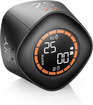 VEWINGL Cube Productivity Timer, 25/5/10/45 Min Presets, Desk Flip Timer for Pomodoro Study Sessions, Vibration & Custom Modes for ADHD, Work, Study & Kitchen (Black) VEWINGL Cube Productivity Timer, 25/5/10/45 Min Presets, Desk Flip Timer for Pomodoro Study Sessions, Vibration & Custom Modes for ADHD, Work, Study & Kitchen (Black)