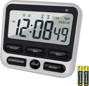 Digital Dual Kitchen Timer with Strong Magnet,24-Hour Countdown & Stopwatch,Loud Alarm,12/24 Hour Clock Switch,Calendar,Visual Indicator Light,Mute Option,3 Placement Options (Batteries Included) Digital Dual Kitchen Timer with Strong Magnet,24-Hour Countdown & Stopwatch,Loud Alarm,12/24 Hour Clock Switch,Calendar,Visual Indicator Light,Mute Option,3 Placement Options (Batteries Included)