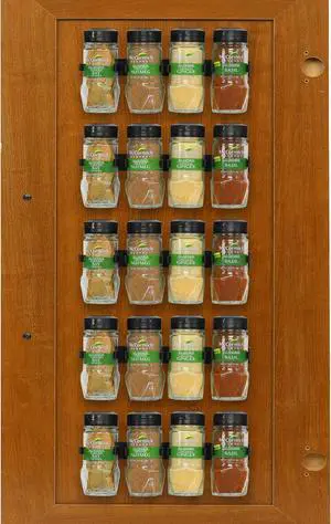 Simple Houseware Spice Gripper Organizer- 4 Strips, Holds 20 Jars, Black Simple Houseware Spice Gripper Organizer- 4 Strips, Holds 20 Jars, Black