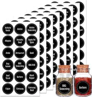 Andiker 144Pcs Spice Jar Labels, Preprinted Self-Adhesive Spice Jar Stickers, Waterproof Seasoning Label Stickers for Jars Bottles and Containers (Round, Black) Andiker 144Pcs Spice Jar Labels, Preprinted Self-Adhesive Spice Jar Stickers, Waterproof Seasoning Label Stickers for Jars Bottles and Containers (Round, Black)