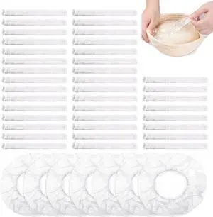 200 Pcs Disposable Banneton Bread Proofing Basket Liner, Non Stick Dough Bowl Cover, Elastic Plastic Food Wraps for Rising Sourdough Supplies and Freshness Preservation 200 Pcs Disposable Banneton Bread Proofing Basket Liner, Non Stick Dough Bowl Cover, Elastic Plastic Food Wraps for Rising Sourdough Supplies and Freshness Preservation