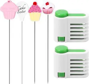BENBO Cake Tester Needles Set - 4Pcs Stainless Steel Reusable Testing Probes, Skewers, Stirring Pins and 2Pcs Slicers for Kitchen Bakeware BENBO Cake Tester Needles Set - 4Pcs Stainless Steel Reusable Testing Probes, Skewers, Stirring Pins and 2Pcs Slicers for Kitchen Bakeware