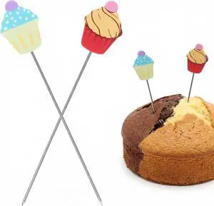 VALICLUD 2Pcs Stainless Steel Cake Tester Needles 7.12In Cake Tester for Baking Doneness Test Stick for Bread Muffins Brownies Kitchen Baking Tool VALICLUD 2Pcs Stainless Steel Cake Tester Needles 7.12In Cake Tester for Baking Doneness Test Stick for Bread Muffins Brownies Kitchen Baking Tool