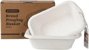 2-Pack 8 Inch Rectangular Bread Proofing Basket Set 2-Pack 8 Inch Rectangular Bread Proofing Basket Set