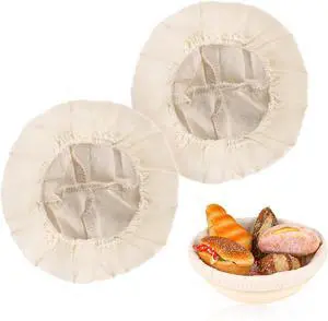 2 Pcs Bread Proofing Basket Cloth Liner Baking Dough Basket Cover Natural Rattan Banneton Proofing Cloth for Bakery Home Baking, about 10 inch 2 Pcs Bread Proofing Basket Cloth Liner Baking Dough Basket Cover Natural Rattan Banneton Proofing Cloth for Bakery Home Baking, about 10 inch