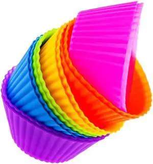 Cupcake Liners - Reusable Silicone Cupcake Baking Cups - Non-Stick Baking Muffins Mold - Use As Lunch Box Dividers - Set of 12 Kitchen Accessories - Great Gift Idea Cupcake Liners - Reusable Silicone Cupcake Baking Cups - Non-Stick Baking Muffins Mold - Use As Lunch Box Dividers - Set of 12 Kitchen Accessories - Great Gift Idea