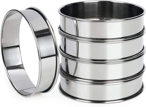 FANGSUN 4 Inch English Muffin Ring, Crumpet & Cookie Ring Set, 5 Pack FANGSUN 4 Inch English Muffin Ring, Crumpet & Cookie Ring Set, 5 Pack