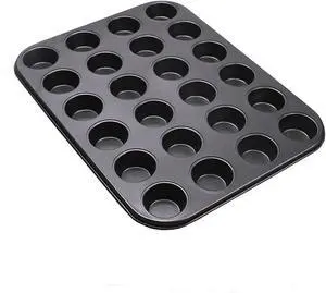 Nonstick 24 Cups Mini Muffin Pan with Extended Handles for Easy Grip, Carbon Steel Steel to Promoted Even Baking, Dishwasher Safe (Black) Nonstick 24 Cups Mini Muffin Pan with Extended Handles for Easy Grip, Carbon Steel Steel to Promoted Even Baking, Dishwasher Safe (Black)