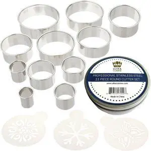 Ultra Cuisine 11 Piece Small Circle Cookie Cutter Set - 18/8 Food Rings Ultra Cuisine 11 Piece Small Circle Cookie Cutter Set - 18/8 Food Rings