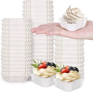 Whaline 500Pcs Square Mini Cupcake Liners Disposable Brownie Baking Cups White Cupcake Wrappers for Baby Shower Wedding Bridal Showers Birthday Party Decorations, White Whaline 500Pcs Square Mini Cupcake Liners Disposable Brownie Baking Cups White Cupcake Wrappers for Baby Shower Wedding Bridal Showers Birthday Party Decorations, White