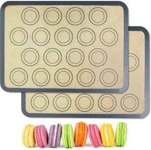 HOOMIL Macaron Silicone Baking Mats, 13 x 9 Inch, 2-Pack HOOMIL Macaron Silicone Baking Mats, 13 x 9 Inch, 2-Pack
