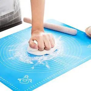 LIMNUO Silicone Baking Mat, Extra Thick Large Non Stick Pastry Mat Sheet for Dough Pie Crust Rolling Mats (Blue, M-16''(W)*20''(L)) LIMNUO Silicone Baking Mat, Extra Thick Large Non Stick Pastry Mat Sheet for Dough Pie Crust Rolling Mats (Blue, M-16''(W)*20''(L))