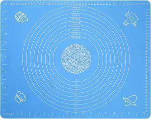 Silicone Baking Mat for Pastry Rolling Dough with Measurements,19.7" x 15.7" BPA Free Non stick and Non Slip Blue Table Sheet Baking Supplies for Bake Pizza Cake Silicone Baking Mat for Pastry Rolling Dough with Measurements,19.7" x 15.7" BPA Free Non stick and Non Slip Blue Table Sheet Baking Supplies for Bake Pizza Cake