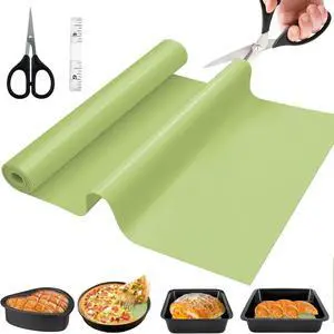 Silicone Baking Mat Roll, 12 IN x 6 FT, Non-Stick, Reusable, Heat-Resistant Baking Sheet for Oven, Air Fryer, Pastry, Dough, Bread, Non-Slip Kitchen Counter Mat Silicone Baking Mat Roll, 12 IN x 6 FT, Non-Stick, Reusable, Heat-Resistant Baking Sheet for Oven, Air Fryer, Pastry, Dough, Bread, Non-Slip Kitchen Counter Mat