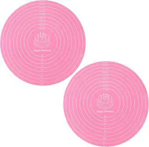 2Pcs 12" Silicone Cake Mat Non Slip Cake Turntable Mat 2Pcs 12" Silicone Cake Mat Non Slip Cake Turntable Mat