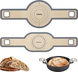 Sourdough Silicone Bread Sling -Oval and Round Non-Stick & Easy Clean Silicone Bread Mat for Dutch Oven. Reusable With Extra Long Handles Silicone Bread baking Supplies tools accessories(Gray) Sourdough Silicone Bread Sling -Oval and Round Non-Stick & Easy Clean Silicone Bread Mat for Dutch Oven. Reusable With Extra Long Handles Silicone Bread baking Supplies tools accessories(Gray)