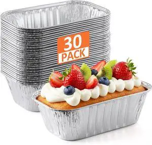 NEEBAKE 30 Pack 6x3.5x2 Disposable Aluminum Loaf Pans - 1 Lb Mini Loaf Pans, Small Aluminum Tin Foil Baking Pan, Food Containers for Baking, Cakes, Bread, Meat, Loaves NEEBAKE 30 Pack 6x3.5x2 Disposable Aluminum Loaf Pans - 1 Lb Mini Loaf Pans, Small Aluminum Tin Foil Baking Pan, Food Containers for Baking, Cakes, Bread, Meat, Loaves