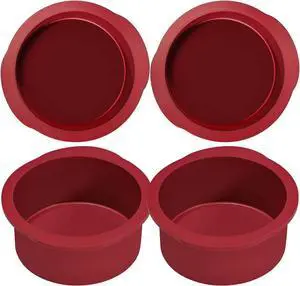 Nalchios 4 Inch Silicone Round Cake Pans Set of 4, Non-stick Easy Releasing Mini Cake & Pizza Pans, Flexible BPA Free Silicone Baking Mold for Layer, Mini & Cheese Cake Nalchios 4 Inch Silicone Round Cake Pans Set of 4, Non-stick Easy Releasing Mini Cake & Pizza Pans, Flexible BPA Free Silicone Baking Mold for Layer, Mini & Cheese Cake