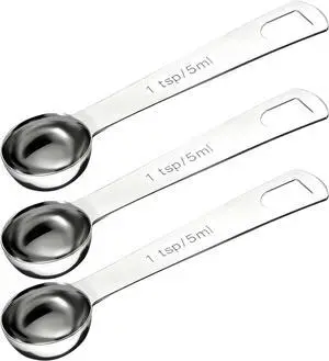 3 PCS Teaspoon Measuring Spoons, 5 ML Teaspoons Measuring Spoon, Stainless Steel 1 Teaspoon Scoop, 1/3 Tablespoon, Short Handle Measuring Teaspoons for Precise Cooking, Baking and Spices Measurement 3 PCS Teaspoon Measuring Spoons, 5 ML Teaspoons Measuring Spoon, Stainless Steel 1 Teaspoon Scoop, 1/3 Tablespoon, Short Handle Measuring Teaspoons for Precise Cooking, Baking and Spices Measurement