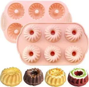 UOUYOO 2 Pcs silicone cake pan nonstick mini pans UOUYOO 2 Pcs silicone cake pan nonstick mini pans