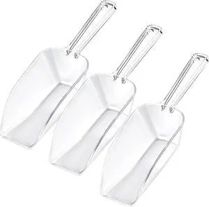 3 Pcs Clear Plastic Ice Scoop Set, Small Acrylic Serving Scoops For Candy Buffet, Canisters, Dry Goods Multi-Purpose Kitchen Food Scoop For Coffee, Tea, Flour, Wedding Desserts (7.8 Inch Long) 3 Pcs Clear Plastic Ice Scoop Set, Small Acrylic Serving Scoops For Candy Buffet, Canisters, Dry Goods Multi-Purpose Kitchen Food Scoop For Coffee, Tea, Flour, Wedding Desserts (7.8 Inch Long)