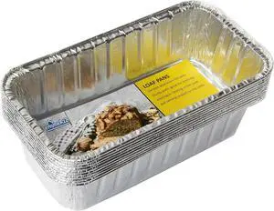 Disposable Aluminum Loaf Pans 2lb for Baking, Serving and Storing - Heat Resistant Disposable Bread Loaf Pan Ideal for Hot/Cold Foods, Freezer & Oven Safe (10 Pack) Disposable Aluminum Loaf Pans 2lb for Baking, Serving and Storing - Heat Resistant Disposable Bread Loaf Pan Ideal for Hot/Cold Foods, Freezer & Oven Safe (10 Pack)