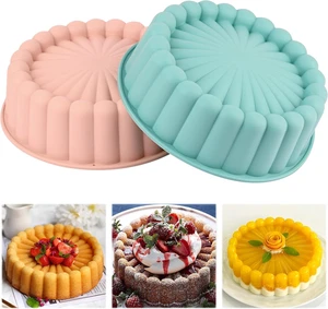 HUAKENER 2 Pcs Charlotte Cake Pan, 8 Inch Round Cake Pan HUAKENER 2 Pcs Charlotte Cake Pan, 8 Inch Round Cake Pan