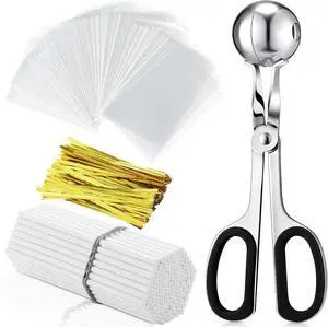 Yinkin Cake Pop Kit 100 Bags 100 Sticks Ties Scooper for Lollipop,Black Yinkin Cake Pop Kit 100 Bags 100 Sticks Ties Scooper for Lollipop,Black