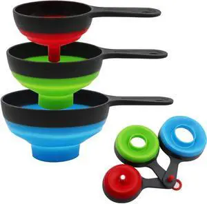 KongNai Canning Funnel for Wide and Regular JarsWide Mouth Funnels Sets of 3, Large for Mason Jar, Food Grade Collapsible Silicone Kitchen Accessories for Transfer Jam, Juice, Spices and Oil KongNai Canning Funnel for Wide and Regular JarsWide Mouth Funnels Sets of 3, Large for Mason Jar, Food Grade Collapsible Silicone Kitchen Accessories for Transfer Jam, Juice, Spices and Oil