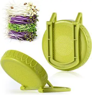 Happyiren Sprouting Lid Kit for Wide Mouth Mason Jars, 2-Pack (3.38"/86mm) Happyiren Sprouting Lid Kit for Wide Mouth Mason Jars, 2-Pack (3.38"/86mm)
