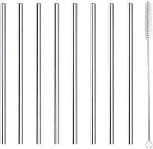 Cocktail Straws Short Stainless Steel Straw 6 Inch, Reusable Metal Small Mini Bar Drinking Straws Set with Cleaner Brush for Cocktails Rock Gin Glass Coffee Mason Jar Tumblers Juice Box, Silver 8 Pcs Cocktail Straws Short Stainless Steel Straw 6 Inch, Reusable Metal Small Mini Bar Drinking Straws Set with Cleaner Brush for Cocktails Rock Gin Glass Coffee Mason Jar Tumblers Juice Box, Silver 8 Pcs