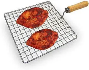 Large Stainless Steel Multi-Functional Wire Steaming Cooling and Baking Barbecue Rack, Square Roti Grill, Papad Grill, Roti Jali, Chapati Grill Large Stainless Steel Multi-Functional Wire Steaming Cooling and Baking Barbecue Rack, Square Roti Grill, Papad Grill, Roti Jali, Chapati Grill