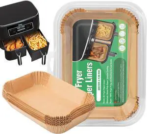 100 Pcs Air Fryer Liners Disposable, Non-Stick Parchment Paper for Ninja DZ201, DZ401, DZ550 & Compatible with Cosori, Chefman, Dual Air Fryers 100 Pcs Air Fryer Liners Disposable, Non-Stick Parchment Paper for Ninja DZ201, DZ401, DZ550 & Compatible with Cosori, Chefman, Dual Air Fryers