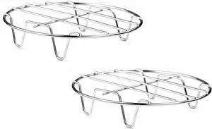 2 Pcs Steaming Rack, 5.9 Inch Round Shape Stainless Steel Steamer for Roasting Cooking, Cooling and Steaming in Kitchen and Outdoors (silver, 5.9 Inch) 2 Pcs Steaming Rack, 5.9 Inch Round Shape Stainless Steel Steamer for Roasting Cooking, Cooling and Steaming in Kitchen and Outdoors (silver, 5.9 Inch)