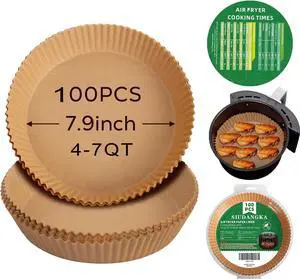 100Pcs Air Fryer Liners Disposable Parchment Paper for Most 4-7QT Air fryer 100Pcs Air Fryer Liners Disposable Parchment Paper for Most 4-7QT Air fryer