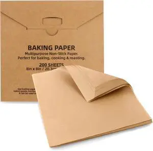 200 Pcs 8x8 Inch Parchment Paper Sheets, Precut Unbleached Baking Paper, Non-Stick & Greaseproof Square Pan Liners for Cake Pan, Air Fryer, Baking - Natural Brown 200 Pcs 8x8 Inch Parchment Paper Sheets, Precut Unbleached Baking Paper, Non-Stick & Greaseproof Square Pan Liners for Cake Pan, Air Fryer, Baking - Natural Brown