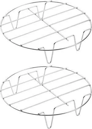 2 Pcs Round Cooking Rack 6 Inch Stainless Steel Cooling Steaming Rack Kitchen Baking Stand Steamer Plate for Air Fryer Stockpot Pressure Cooker 2 Pcs Round Cooking Rack 6 Inch Stainless Steel Cooling Steaming Rack Kitchen Baking Stand Steamer Plate for Air Fryer Stockpot Pressure Cooker