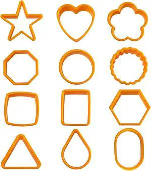 XIPEGPA 12PCS Color Plastic Cookie Cutters Heart Star Triangle for Vegetable Fruit Cutters XIPEGPA 12PCS Color Plastic Cookie Cutters Heart Star Triangle for Vegetable Fruit Cutters