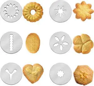 6 PCS Cookie Press Set for OXO Good Grips - Cookie Press Discs, Metal Cookie Mold Disc, Stainless Steel Cookie Stencils, Cookie Press for Baking Accessories, for DIY Biscuit Maker and Decoration 6 PCS Cookie Press Set for OXO Good Grips - Cookie Press Discs, Metal Cookie Mold Disc, Stainless Steel Cookie Stencils, Cookie Press for Baking Accessories, for DIY Biscuit Maker and Decoration