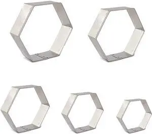 5Pcs Hexagon Cookie Cutter Cookie Shaper Tool for Homemade Baking 5Pcs Hexagon Cookie Cutter Cookie Shaper Tool for Homemade Baking