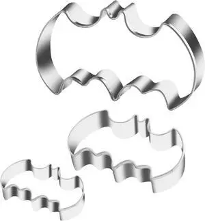 3 Pack Cookie Cutters Set Stainless Steel Bat Shape Halloween Biscuit Cookie Cutter 3 Pack Cookie Cutters Set Stainless Steel Bat Shape Halloween Biscuit Cookie Cutter
