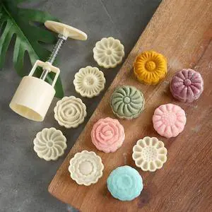 Mooncake Mold with 6 Stamps,Mid-Autumn Festival Hand-Pressure Flower Moon Cake Mould 50g DIY Decoration Mooncake Press Molds Mooncake Mold with 6 Stamps,Mid-Autumn Festival Hand-Pressure Flower Moon Cake Mould 50g DIY Decoration Mooncake Press Molds