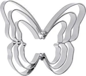 YnGvaRR Butterfly Cookie Cutter Set- 3.9,3.1,2.4 - 3 Piece - Stainless Steel YnGvaRR Butterfly Cookie Cutter Set- 3.9,3.1,2.4 - 3 Piece - Stainless Steel